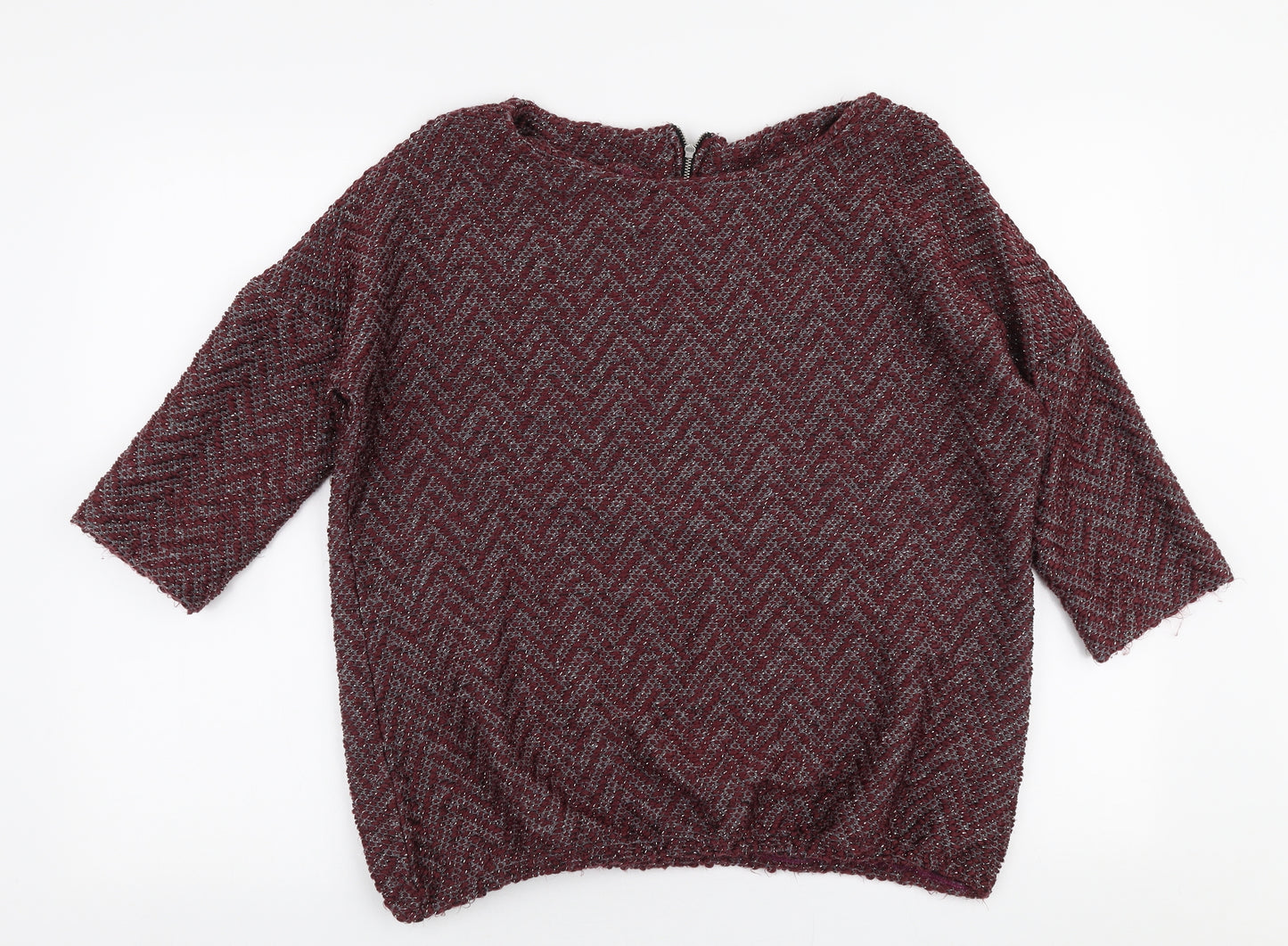 NEXT Womens Red Round Neck  Acrylic Pullover Jumper Size 14