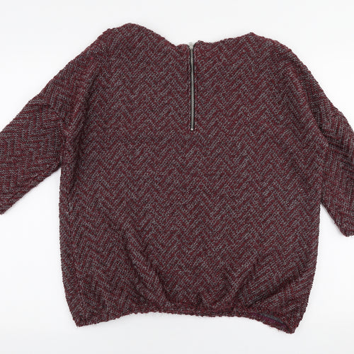 NEXT Womens Red Round Neck  Acrylic Pullover Jumper Size 14