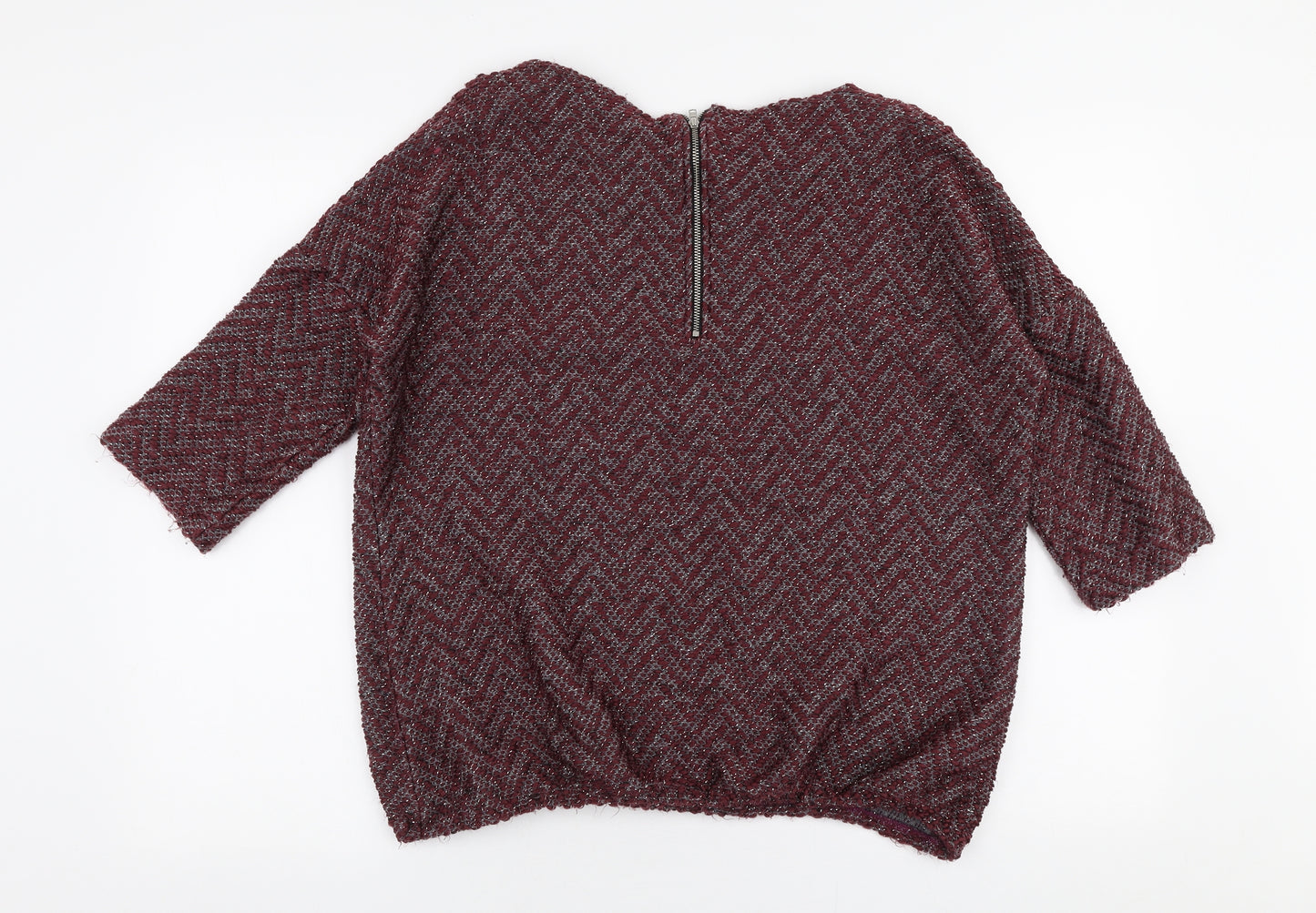 NEXT Womens Red Round Neck  Acrylic Pullover Jumper Size 14