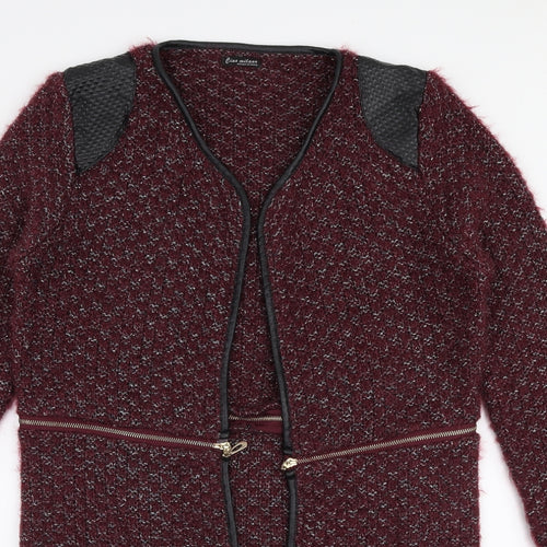 Ciao Milano Womens Red V-Neck  Polyester Cardigan Jumper Size L