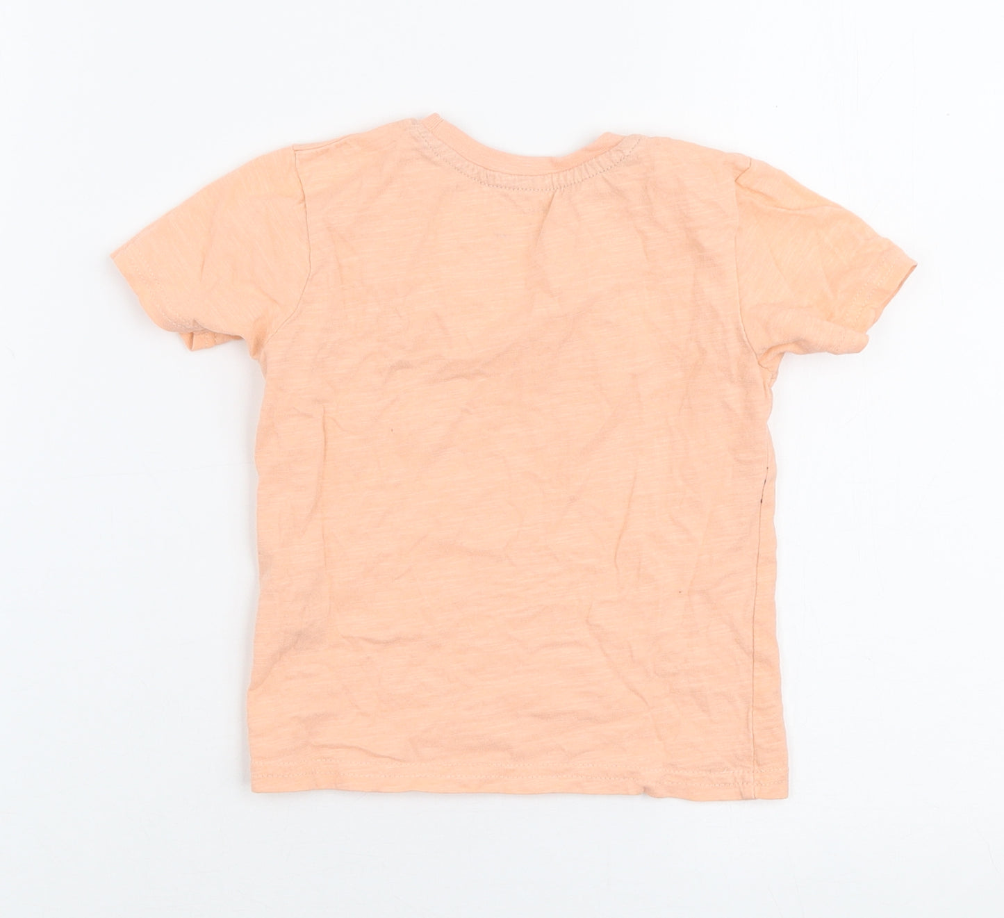 Primark Boys Orange  100% Cotton Jersey T-Shirt Size 12-18 Months Round Neck Pullover - Vacay mode