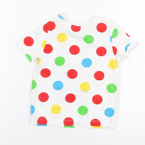 George Baby Multicoloured Polka Dot 100% Cotton Jersey T-Shirt Size 18-24 Months Round Neck Pullover - Pudsey bear