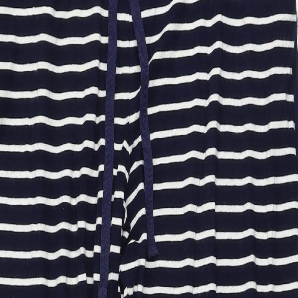 JoJo Maman Bébé Womens Blue Striped Viscose Jogger Trousers Size S L28 in Slim