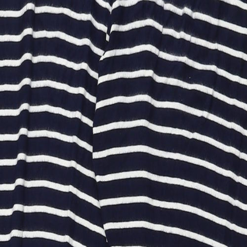 JoJo Maman Bébé Womens Blue Striped Viscose Jogger Trousers Size S L28 in Slim