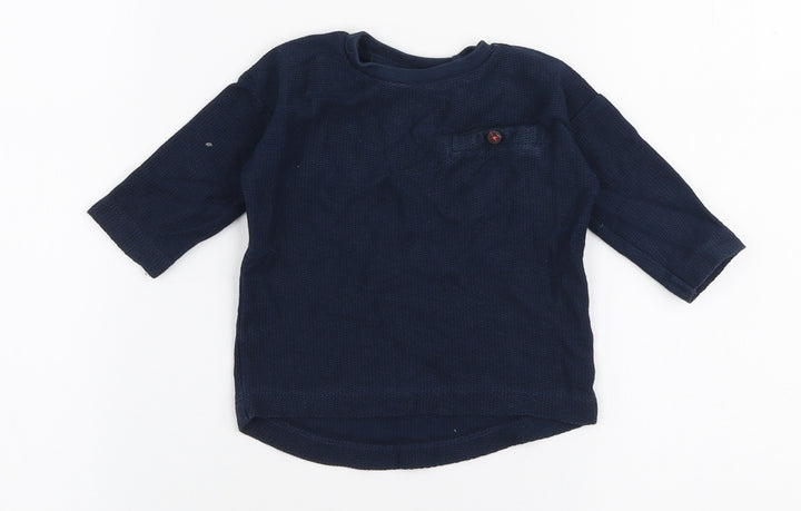 NEXT Boys Blue  100% Cotton Pullover T-Shirt Size 3-6 Months Round Neck Pullover