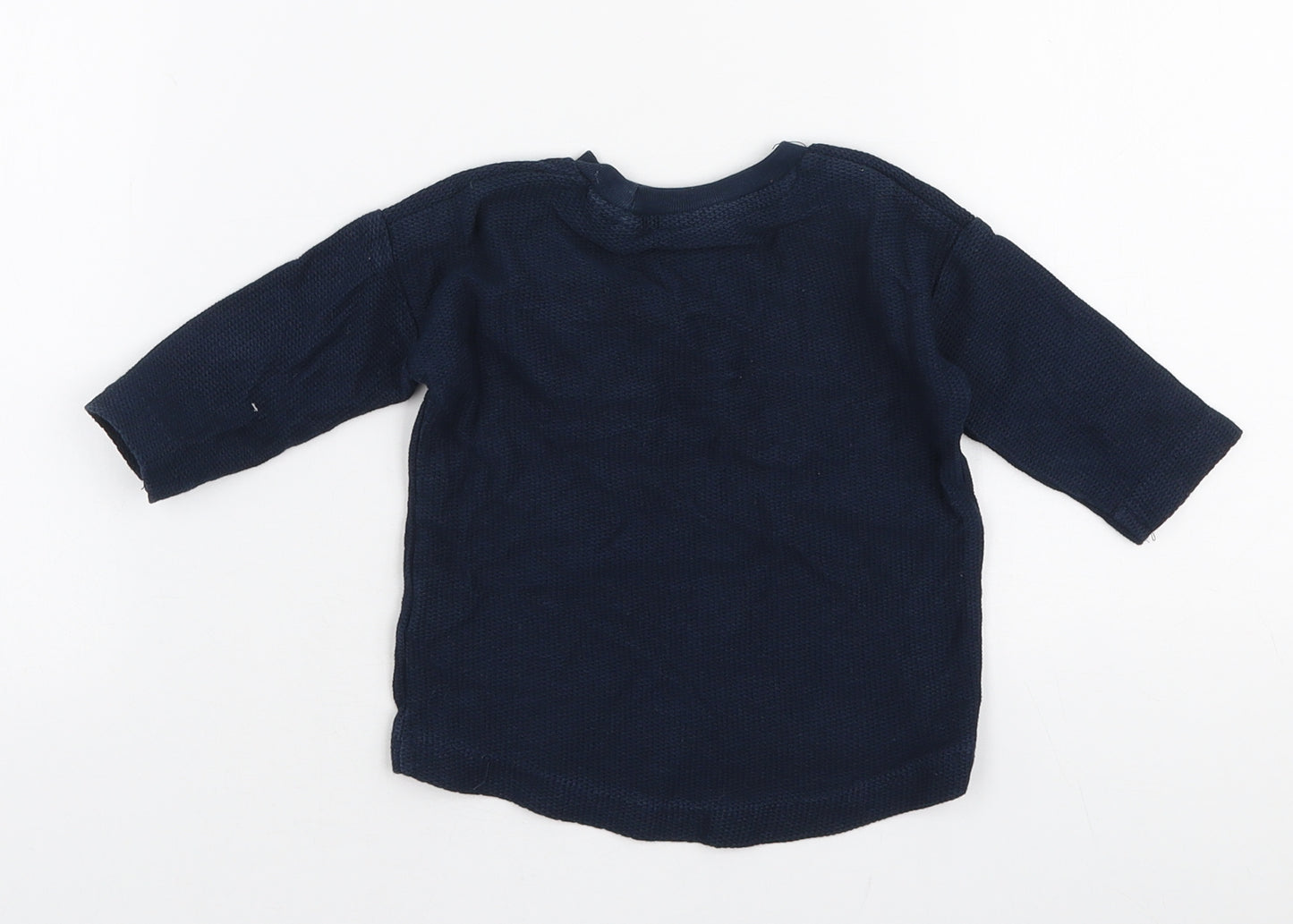 NEXT Boys Blue  100% Cotton Pullover T-Shirt Size 3-6 Months Round Neck Pullover