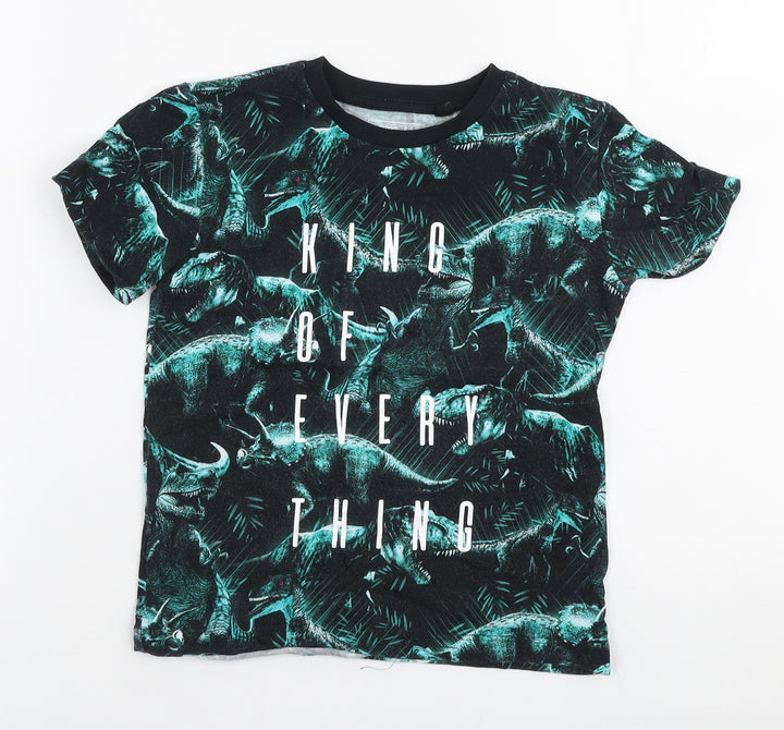 NEXT Boys Green  100% Cotton Jersey T-Shirt Size 4 Years Round Neck Pullover - King of everything