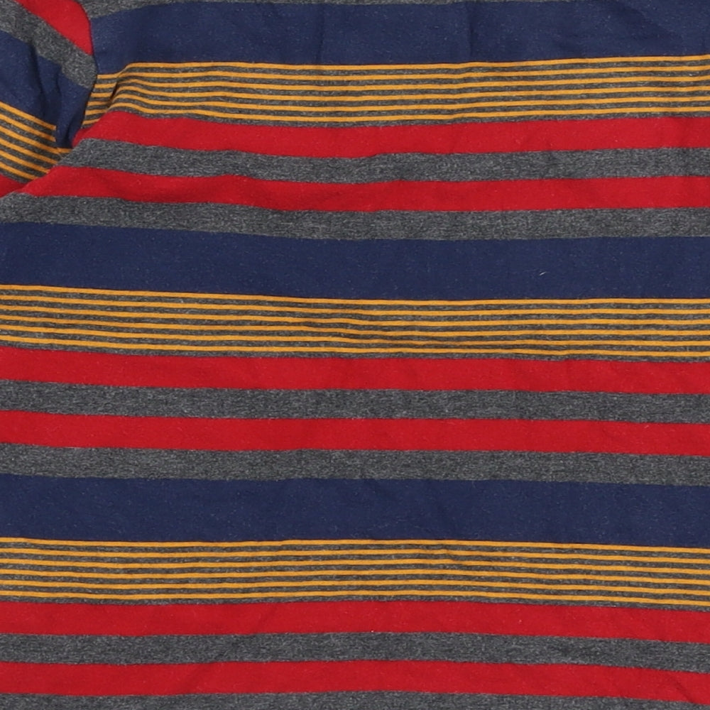 H&M Boys Multicoloured Striped 100% Cotton Jersey T-Shirt Size 5-6 Years Round Neck Pullover