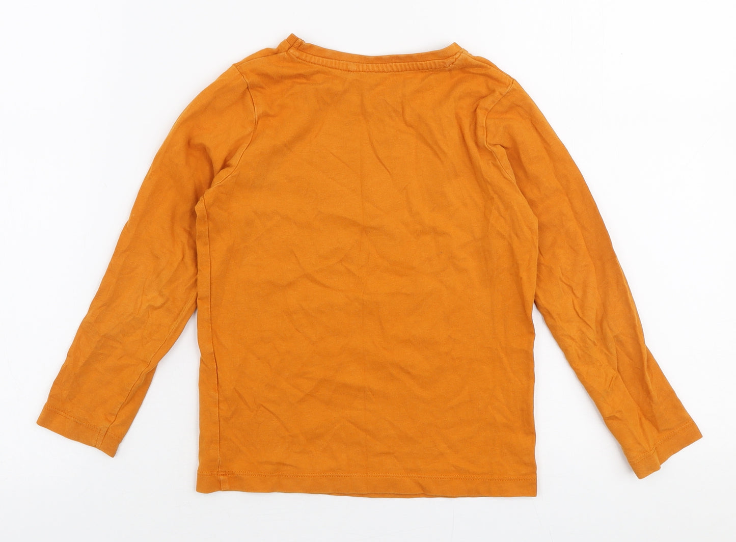 name it Boys Orange  100% Cotton Jersey T-Shirt Size 5 Years Round Neck Pullover - Run jump play