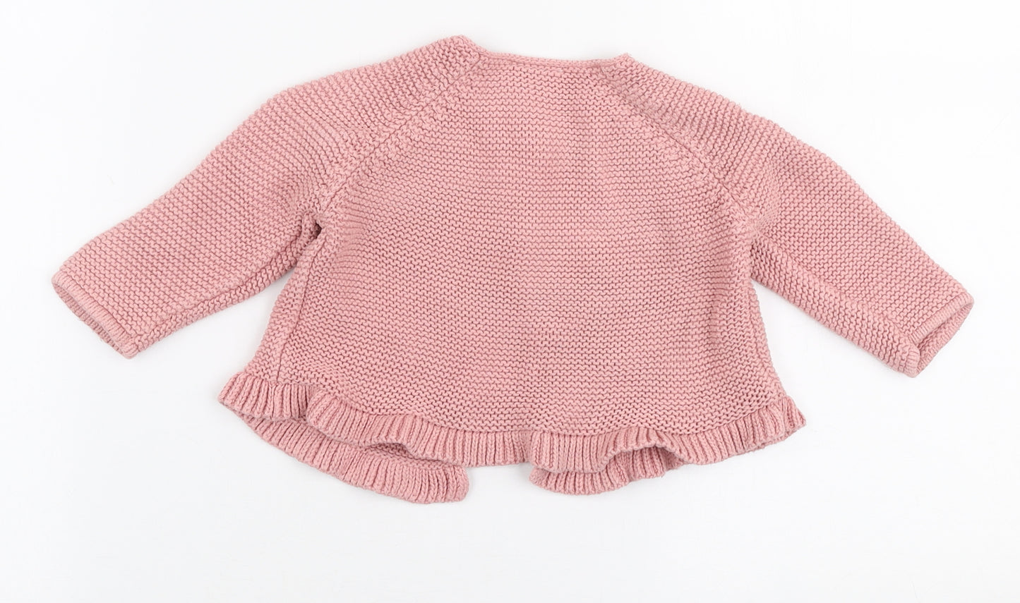 NEXT Girls Pink  100% Cotton Cardigan Jumper Size 6-9 Months  Button