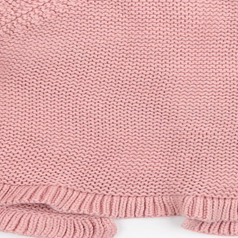 NEXT Girls Pink  100% Cotton Cardigan Jumper Size 6-9 Months  Button