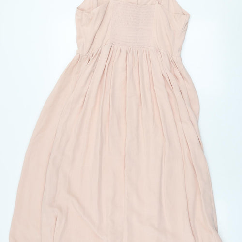 New Look Womens Pink  Viscose Skater Dress  Size 14  High Neck Pullover
