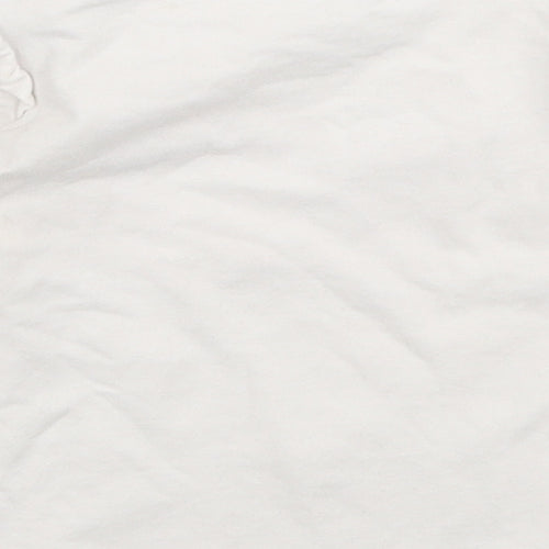 Birba Girls White  Cotton Jersey T-Shirt Size 18-24 Months Round Neck Snap - Shoes