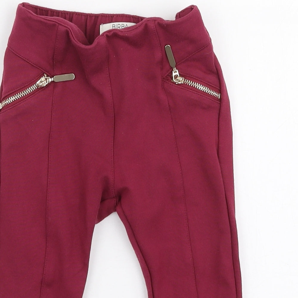Birba Girls Red  Viscose Jogger Leggings Size 18 Months  Pullover