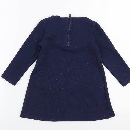 Dunnes Stores Girls Blue  Polyester A-Line  Size 18-24 Months  Round Neck Zip