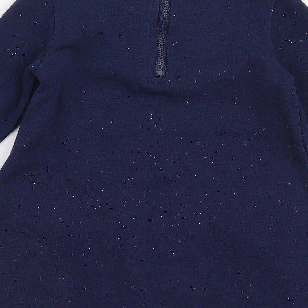 Dunnes Stores Girls Blue  Polyester A-Line  Size 18-24 Months  Round Neck Zip