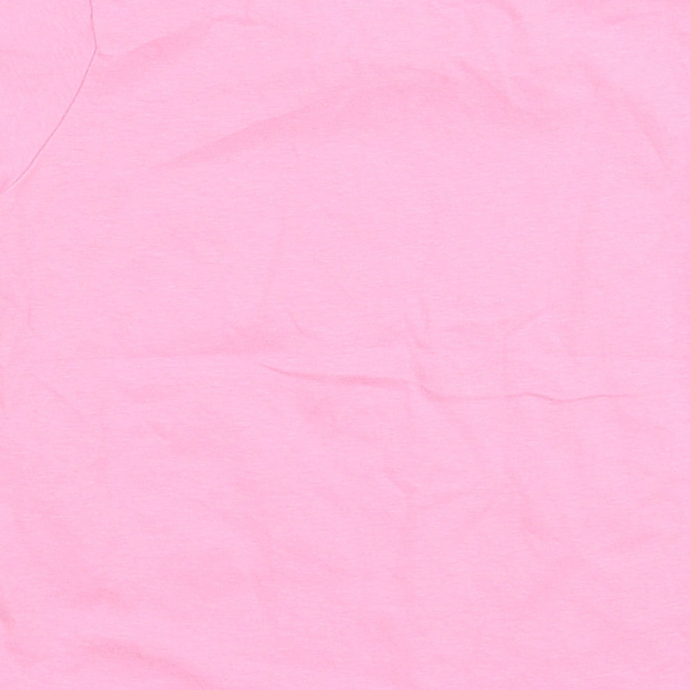 Primark Girls Pink  100% Cotton Jersey T-Shirt Size 18-24 Months Round Neck Pullover - Let's have fun