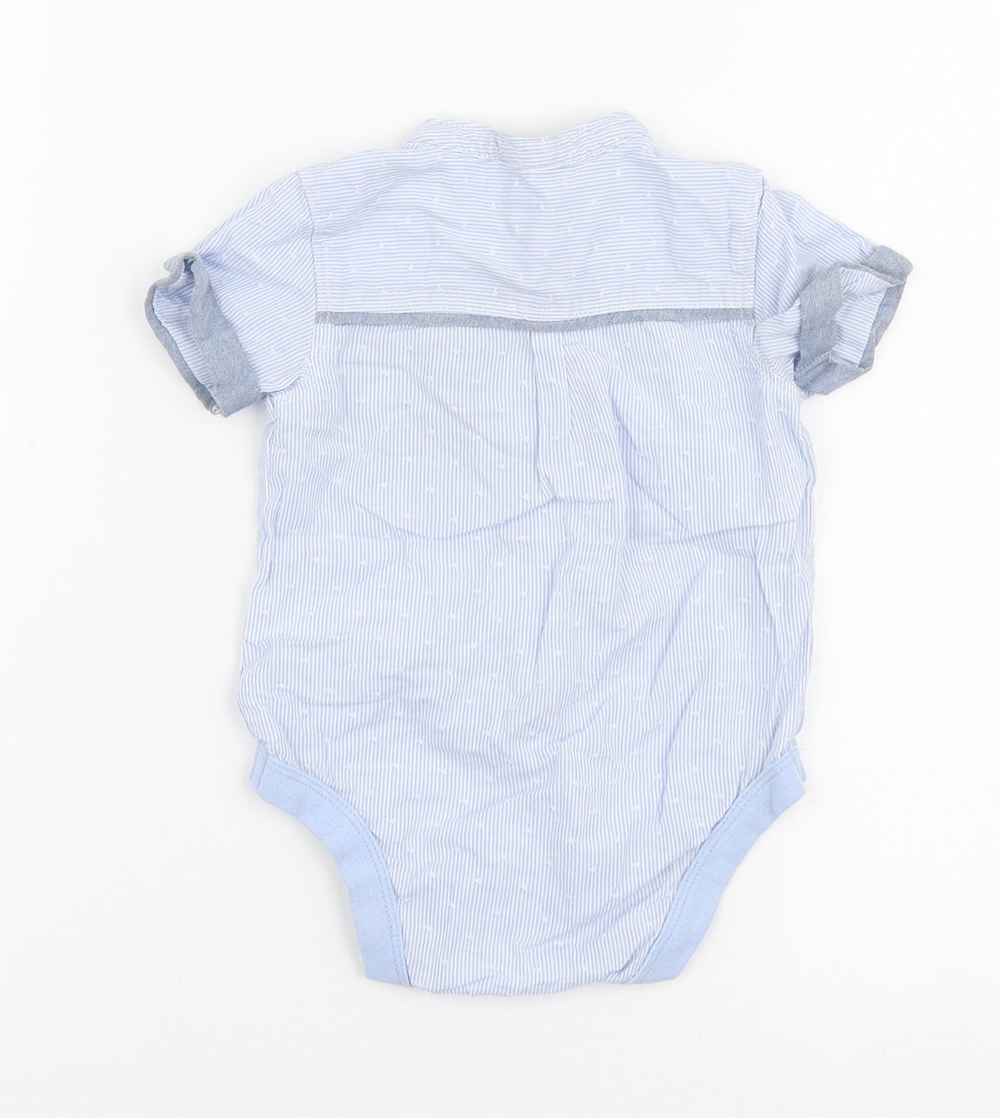 George Boys Blue Striped Cotton Babygrow One-Piece Size 6-9 Months  Button