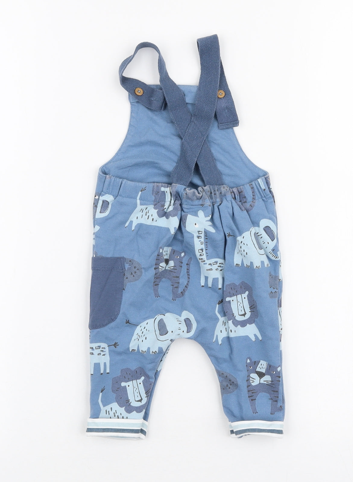 NEXT Boys Blue Animal Print 100% Cotton Romper One-Piece Size 3-6 Months  Snap - Animals