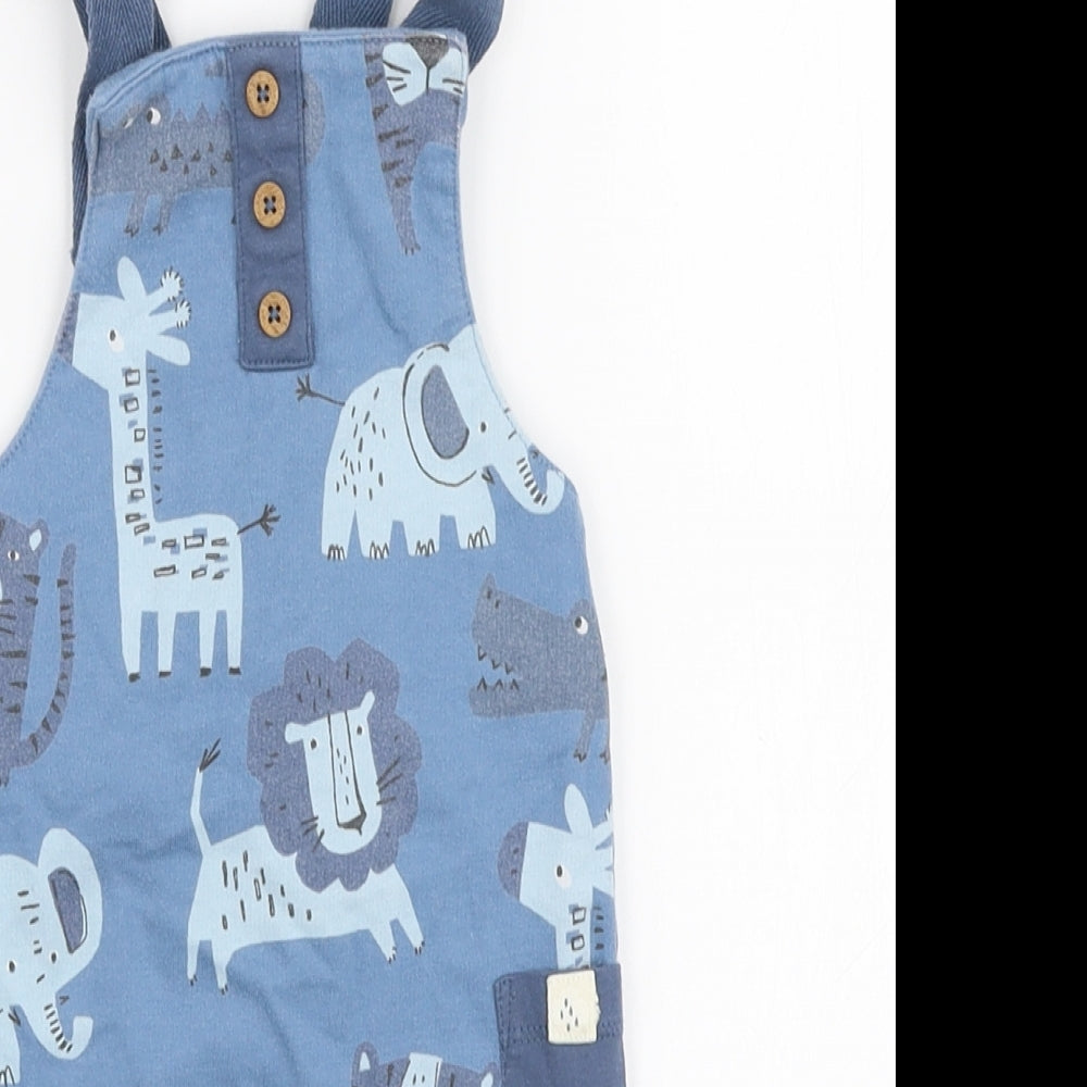 NEXT Boys Blue Animal Print 100% Cotton Romper One-Piece Size 3-6 Months  Snap - Animals