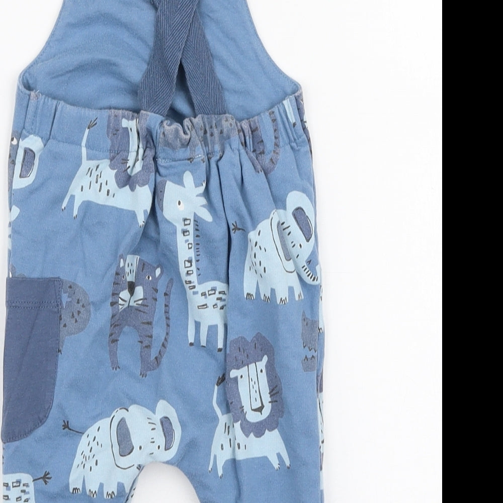 NEXT Boys Blue Animal Print 100% Cotton Romper One-Piece Size 3-6 Months  Snap - Animals