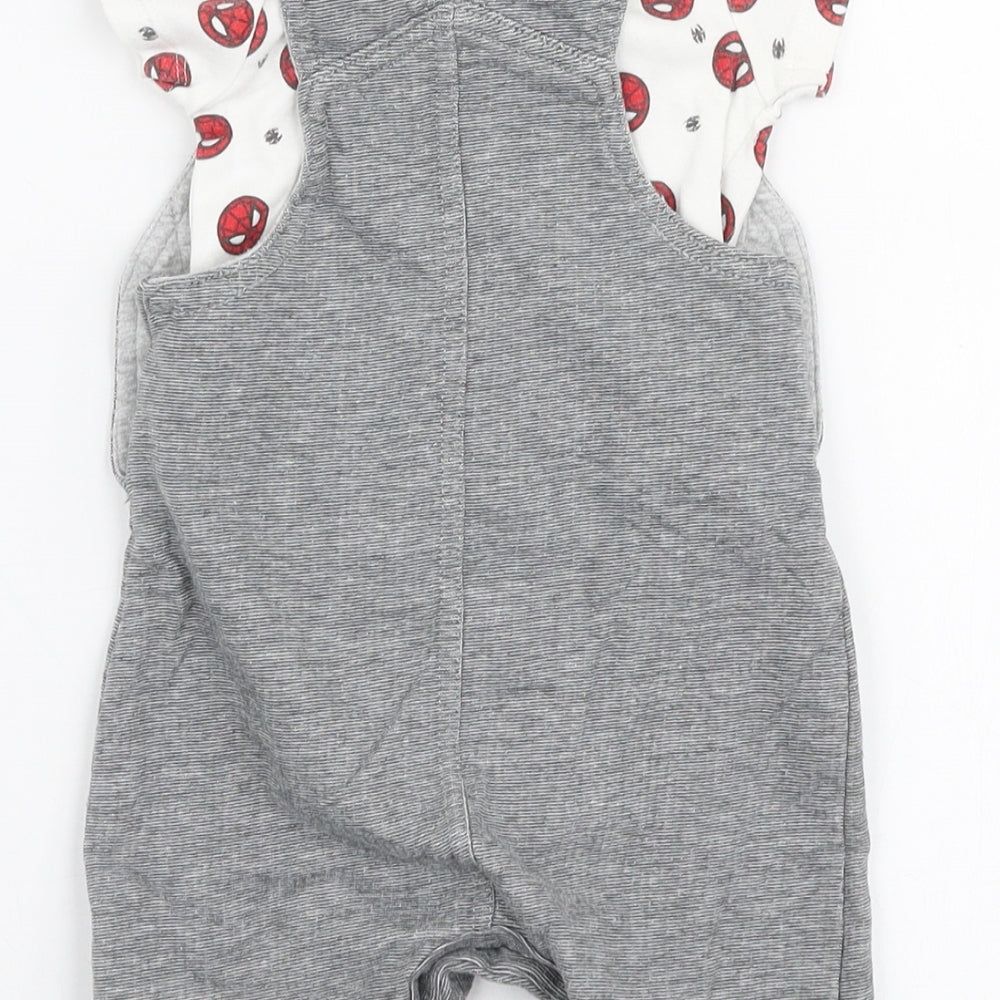George Boys Grey  100% Cotton Romper One-Piece Size 3-6 Months  Button - Marvel Spider man