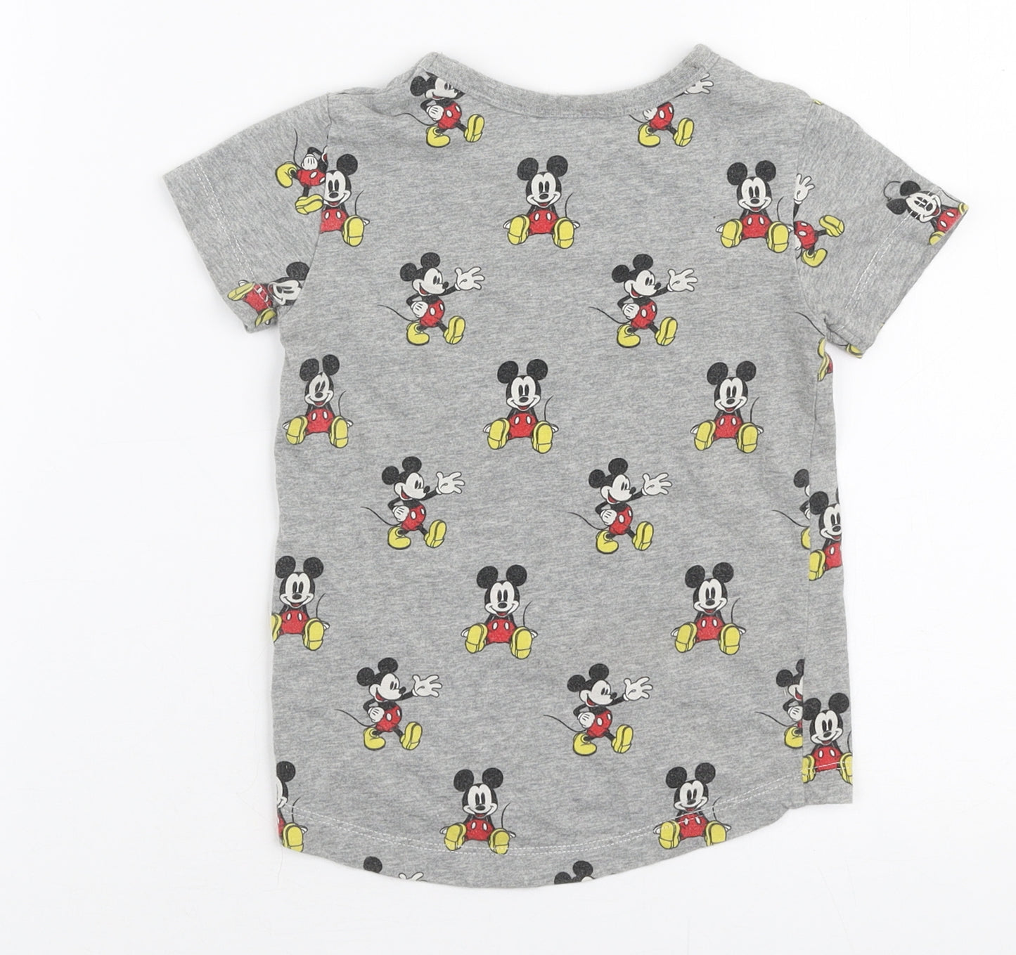 NEXT Boys Grey  100% Cotton Jersey T-Shirt Size 12-18 Months Round Neck Pullover - Disney Mickey mouse