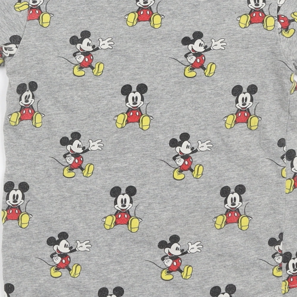 NEXT Boys Grey  100% Cotton Jersey T-Shirt Size 12-18 Months Round Neck Pullover - Disney Mickey mouse