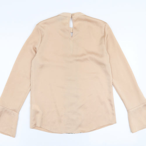Primark Womens Beige  Polyester Basic Blouse Size 6 High Neck