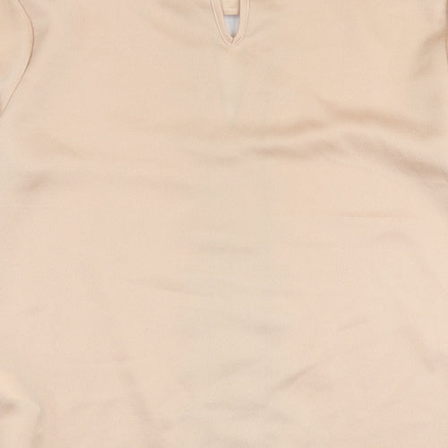 Primark Womens Beige  Polyester Basic Blouse Size 6 High Neck