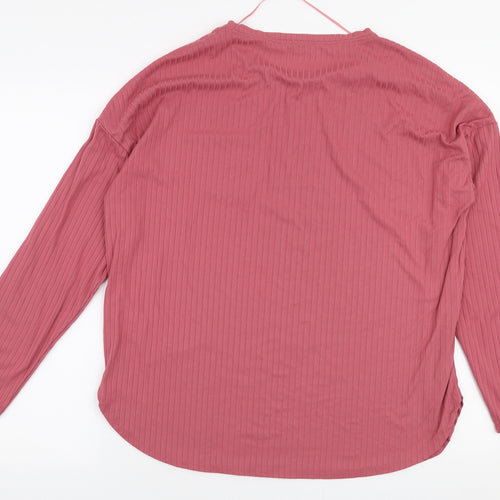 Primark Womens Pink Round Neck  Polyester Pullover Jumper Size M
