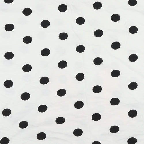 TU Womens White Polka Dot Cotton Jersey T-Shirt Size 16 Round Neck - Disney Minnie mouse