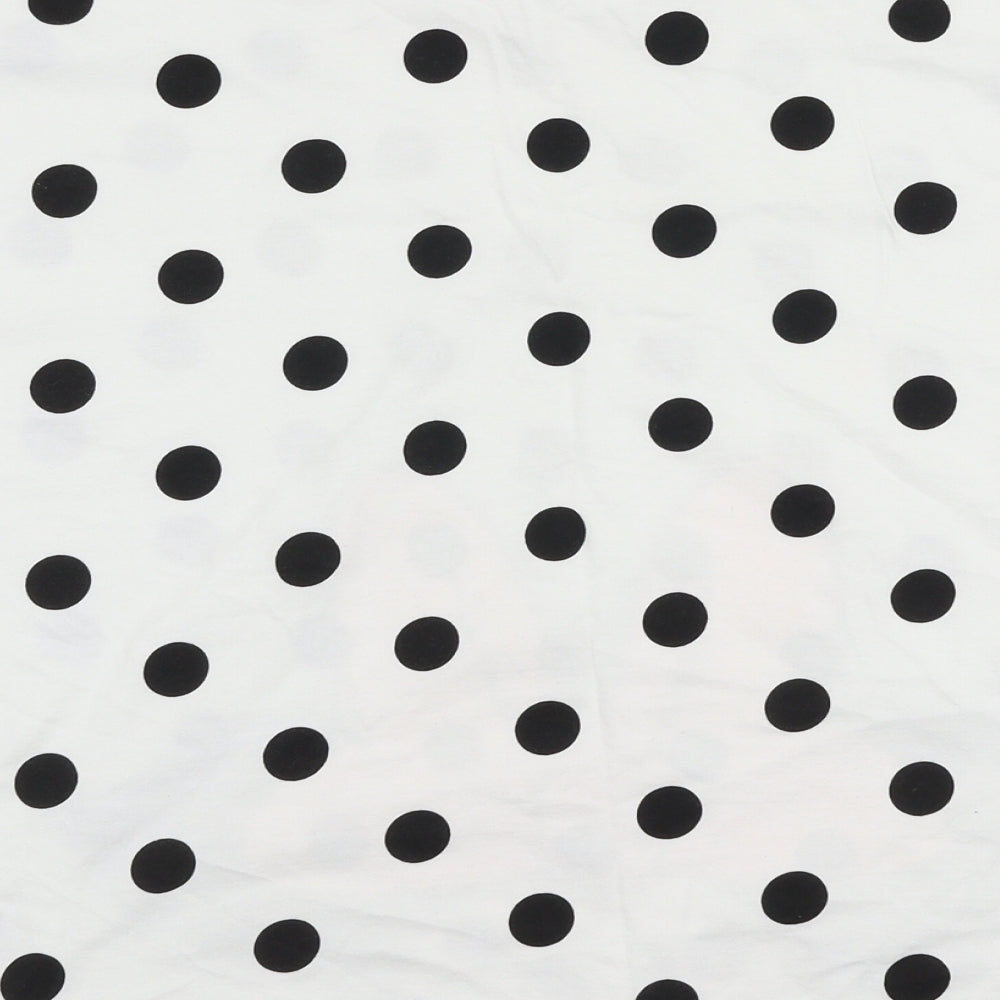 TU Womens White Polka Dot Cotton Jersey T-Shirt Size 16 Round Neck - Disney Minnie mouse