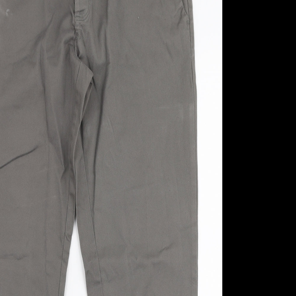 Primark Mens Grey  Cotton Chino Trousers Size 36 in L30 in Regular Button