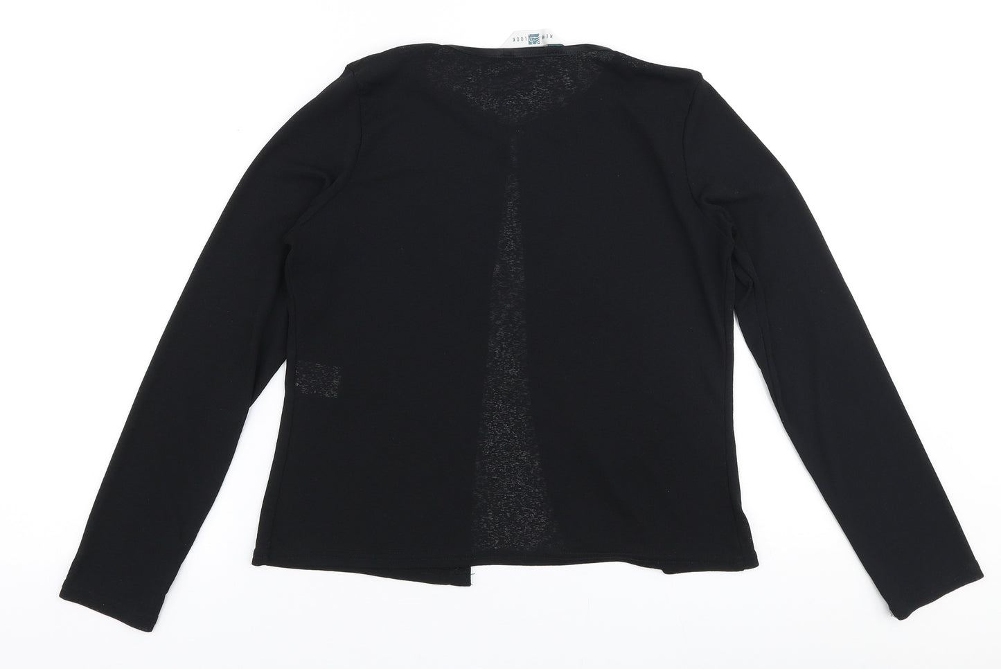 New Look Womens Black Round Neck  Polyester Cardigan Jumper Size 14