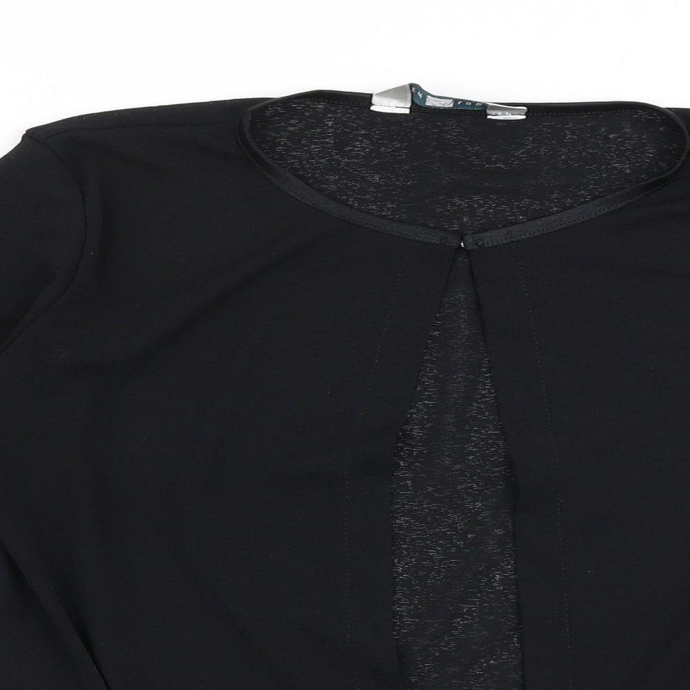New Look Womens Black Round Neck  Polyester Cardigan Jumper Size 14