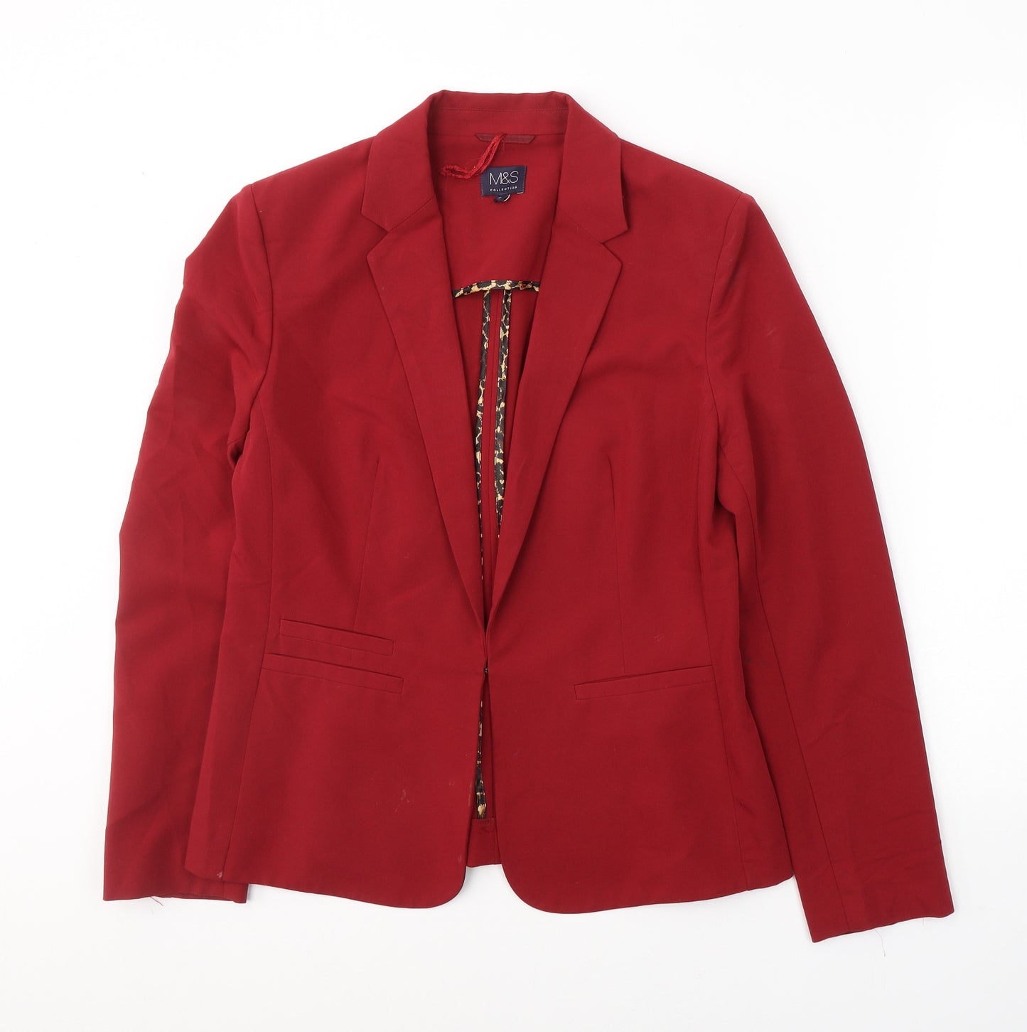 Marks and Spencer Womens Red   Jacket Blazer Size 12  Button