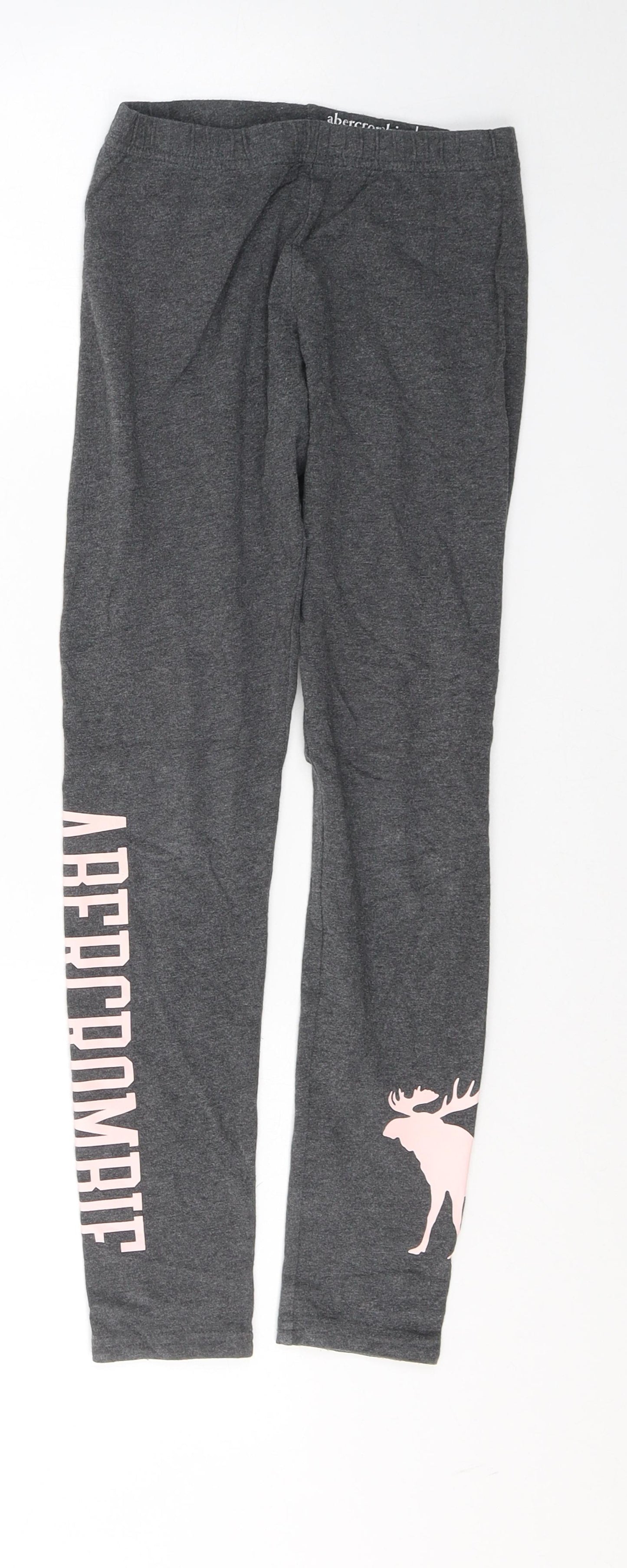 abercrombie kids Girls Grey  Cotton Pedal Pusher Trousers Size 9-10 Years  Regular Pullover