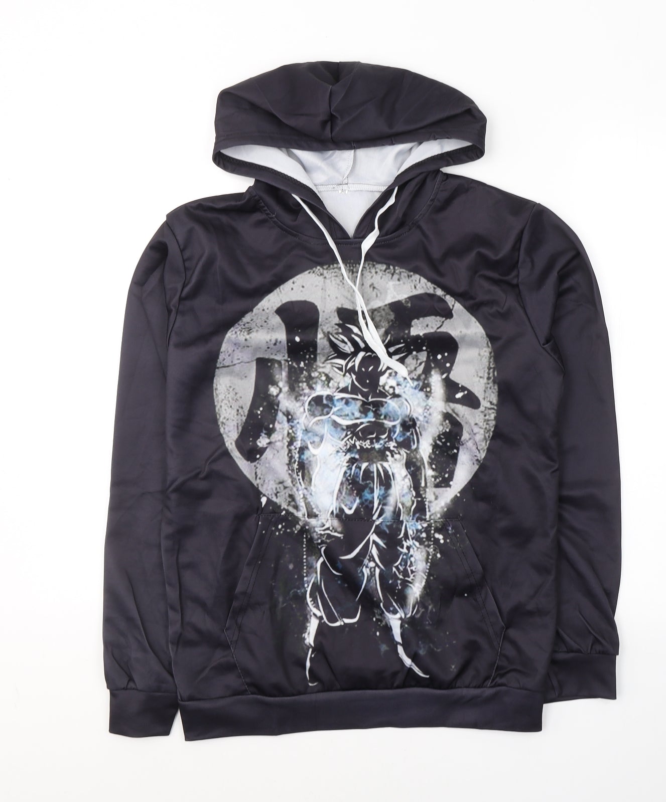 Preworn Mens Black  Polyester Pullover Hoodie Size M   - Anime Character