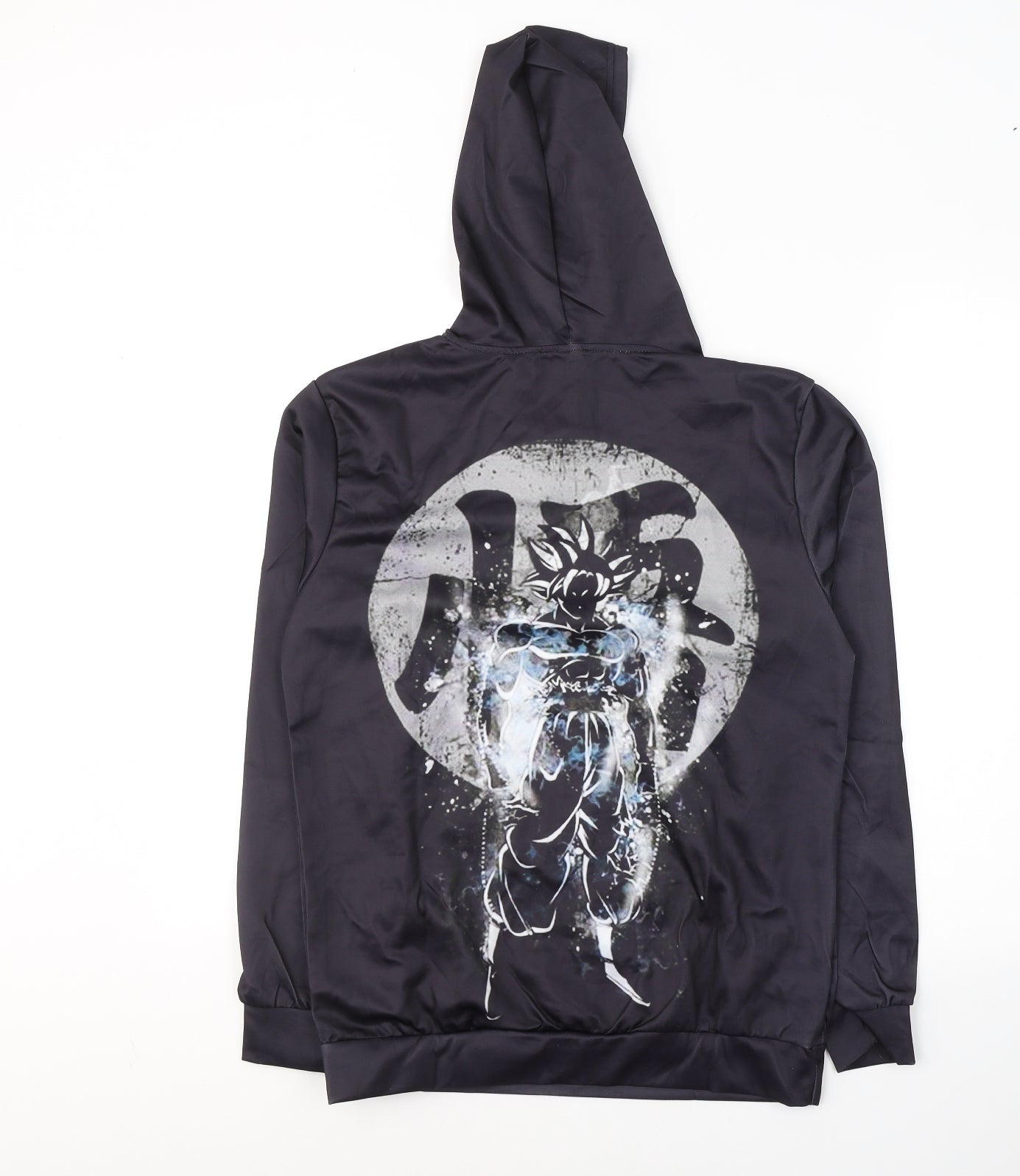 Preworn Mens Black  Polyester Pullover Hoodie Size M   - Anime Character