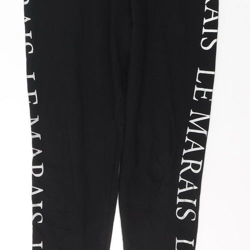 Pep&Co Womens Black  Cotton Pedal Pusher Leggings Size 10 L25 in