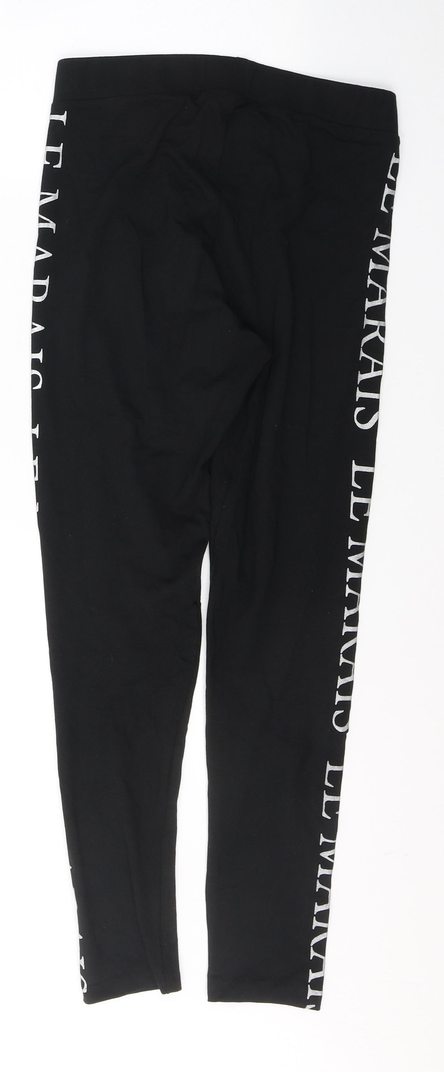 Pep&Co Womens Black  Cotton Pedal Pusher Leggings Size 10 L25 in