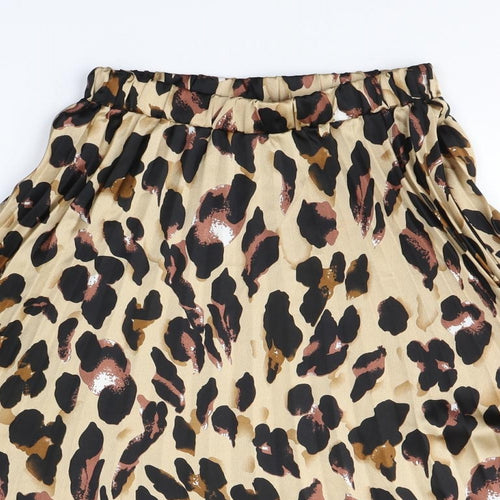 Quiz Womens  Animal Print Polyester Pleated Skirt Size 10
