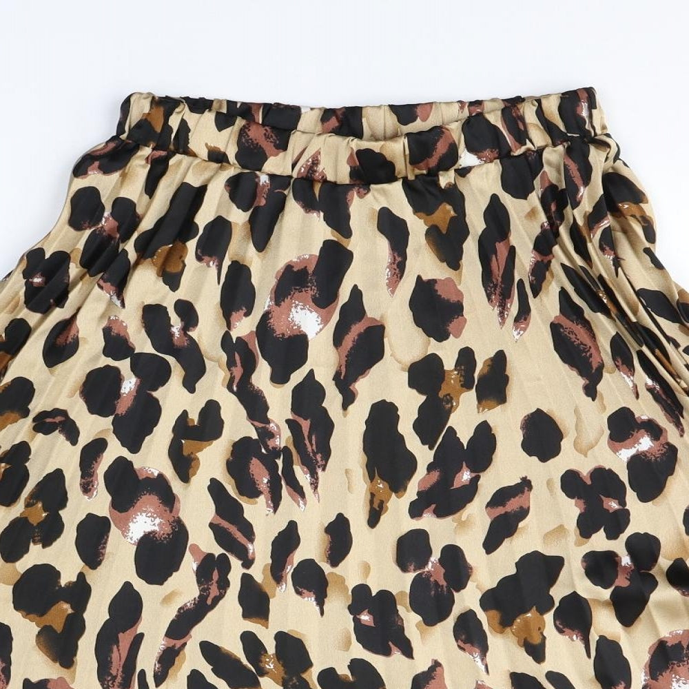 Quiz Womens  Animal Print Polyester Pleated Skirt Size 10