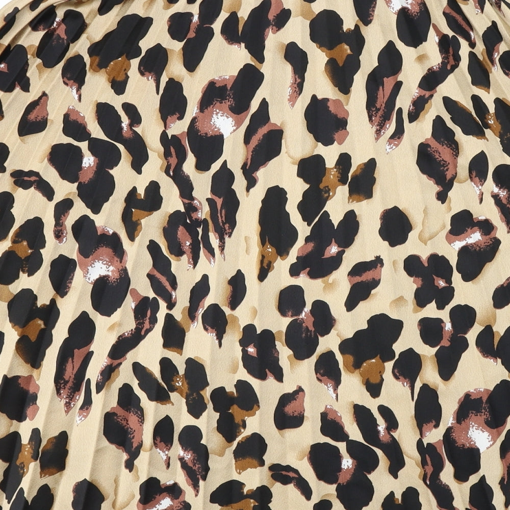 Quiz Womens  Animal Print Polyester Pleated Skirt Size 10