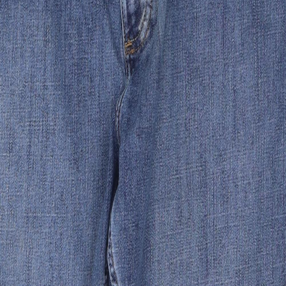 Wrangler Mens Blue  Cotton Straight Jeans Size 36 in L30 in Regular Button