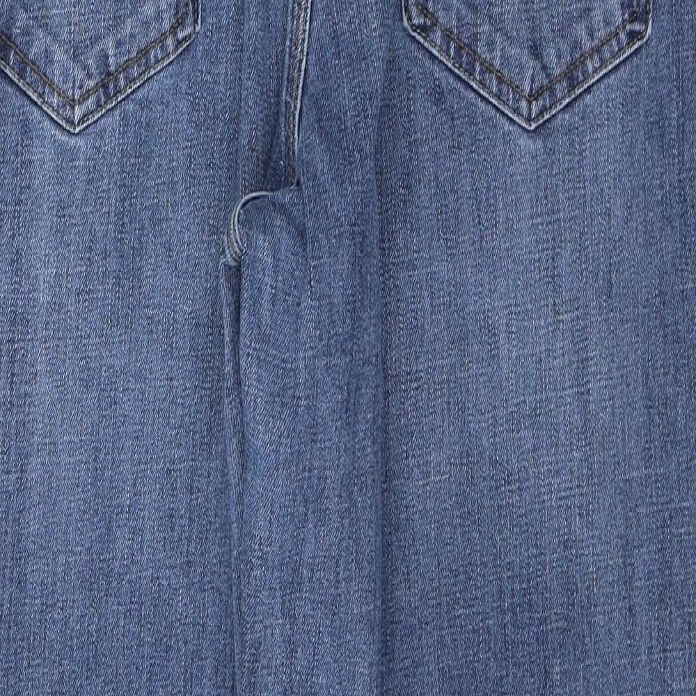 Wrangler Mens Blue  Cotton Straight Jeans Size 36 in L30 in Regular Button