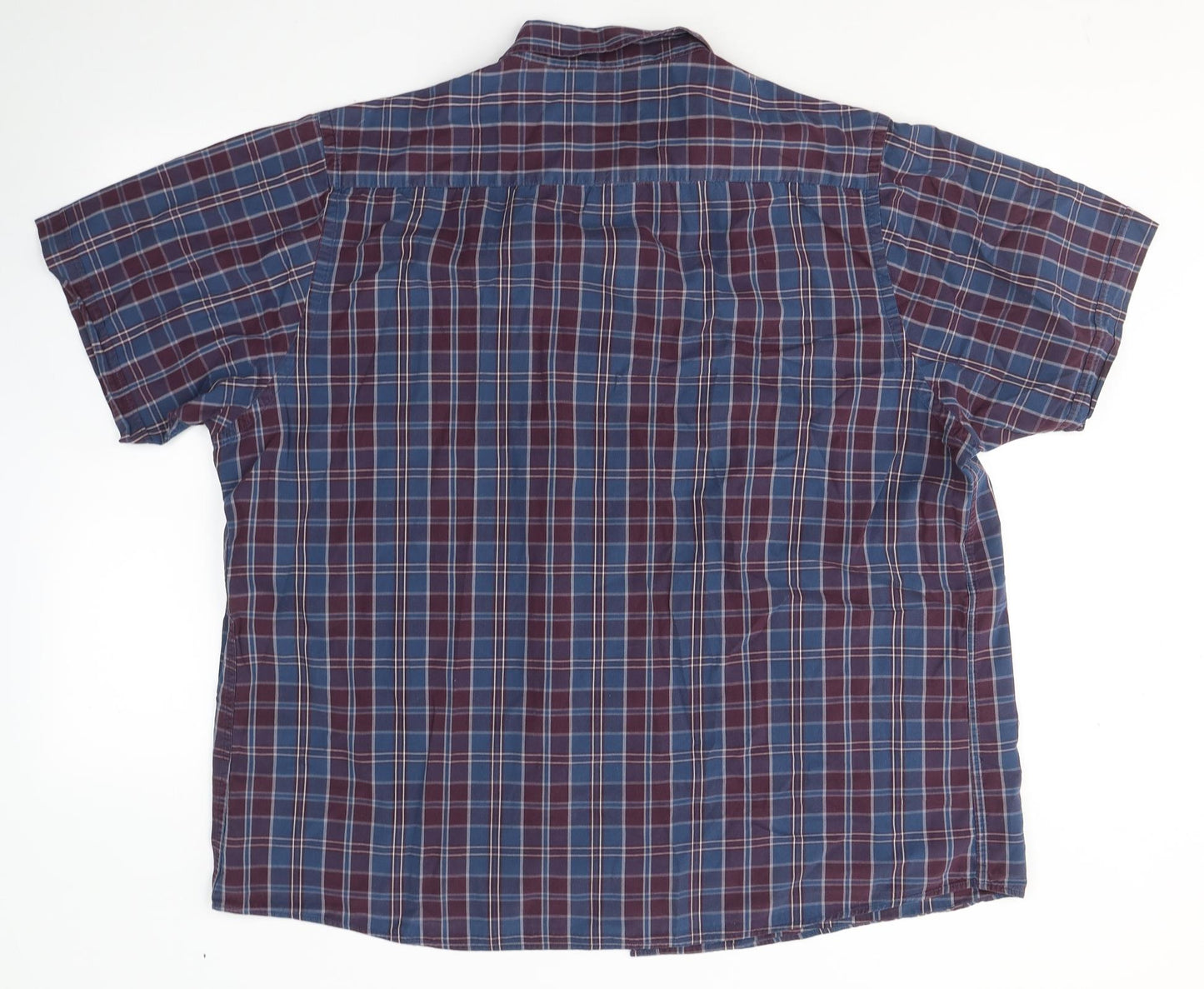 George  Mens Blue Plaid Cotton  Button-Up Size 3XL Collared Button