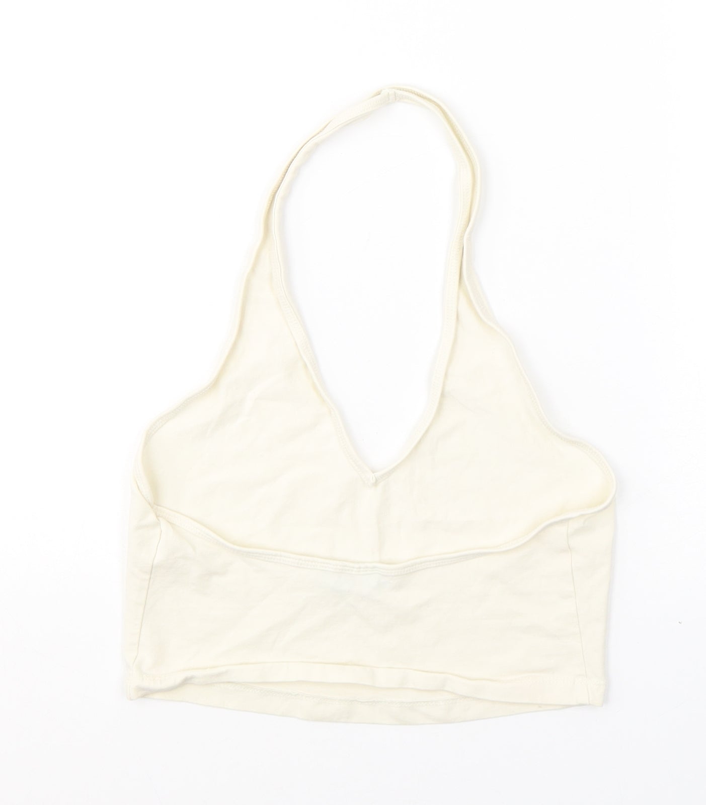 ASOS Womens Ivory  Cotton Cropped Tank Size 12 Halter