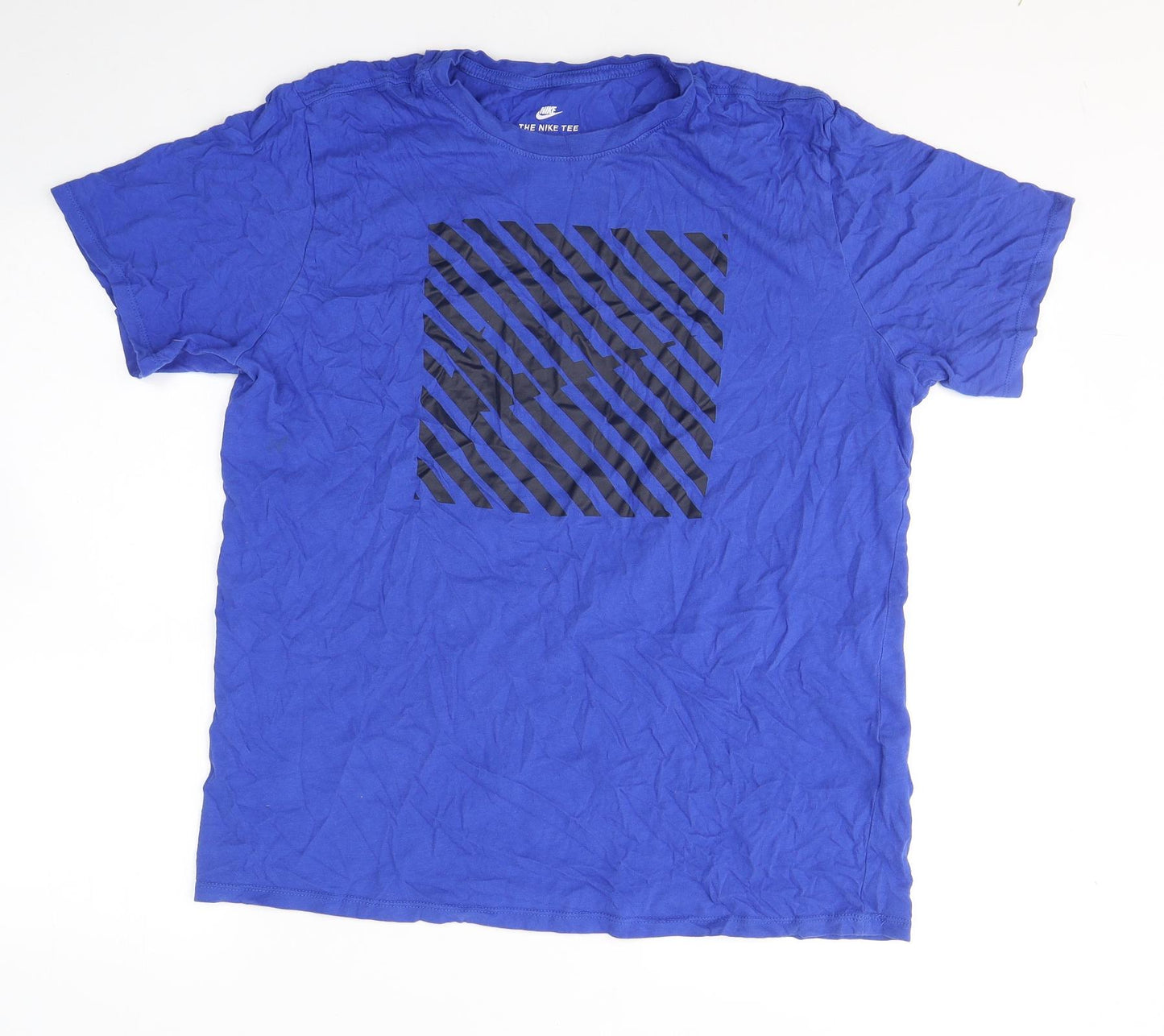 Nike Mens Blue  Cotton  T-Shirt Size XL Round Neck